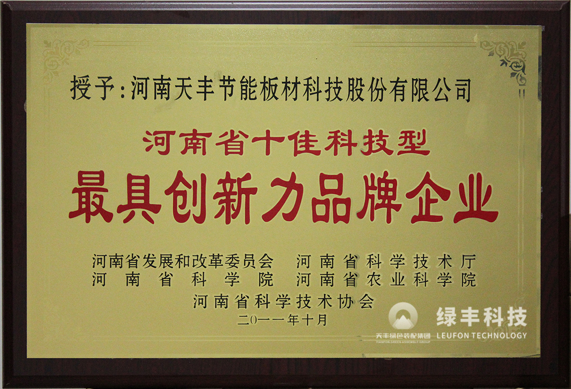 河南省十佳（jiā）科技型具（jù）創新力品牌企（qǐ）業